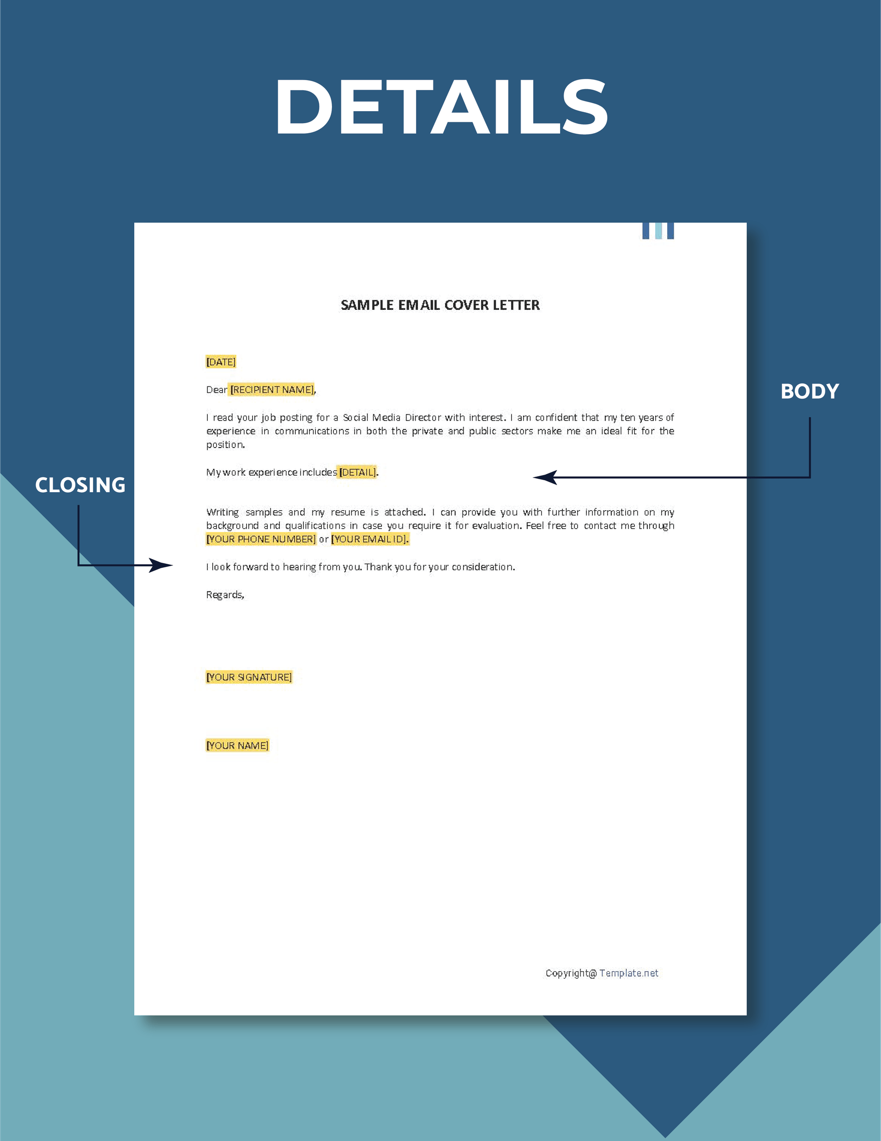 Sample Email Cover Letter In Google Docs Pages Word Outlook PDF Download Template