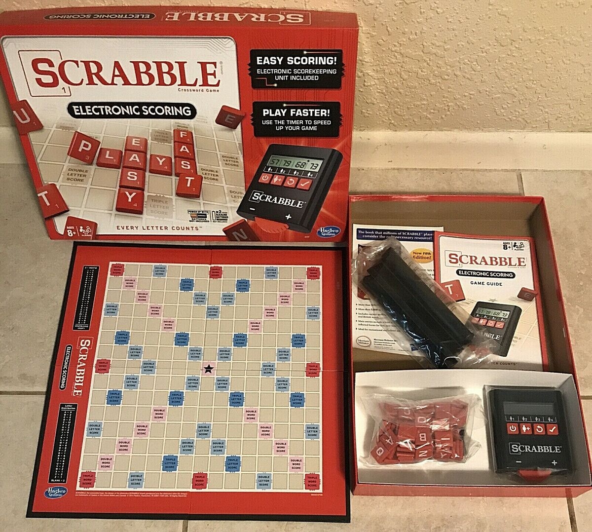 Scrabble Electronic Scoring Crossword Word Board Game NEW Open Box Items Sealed EBay
