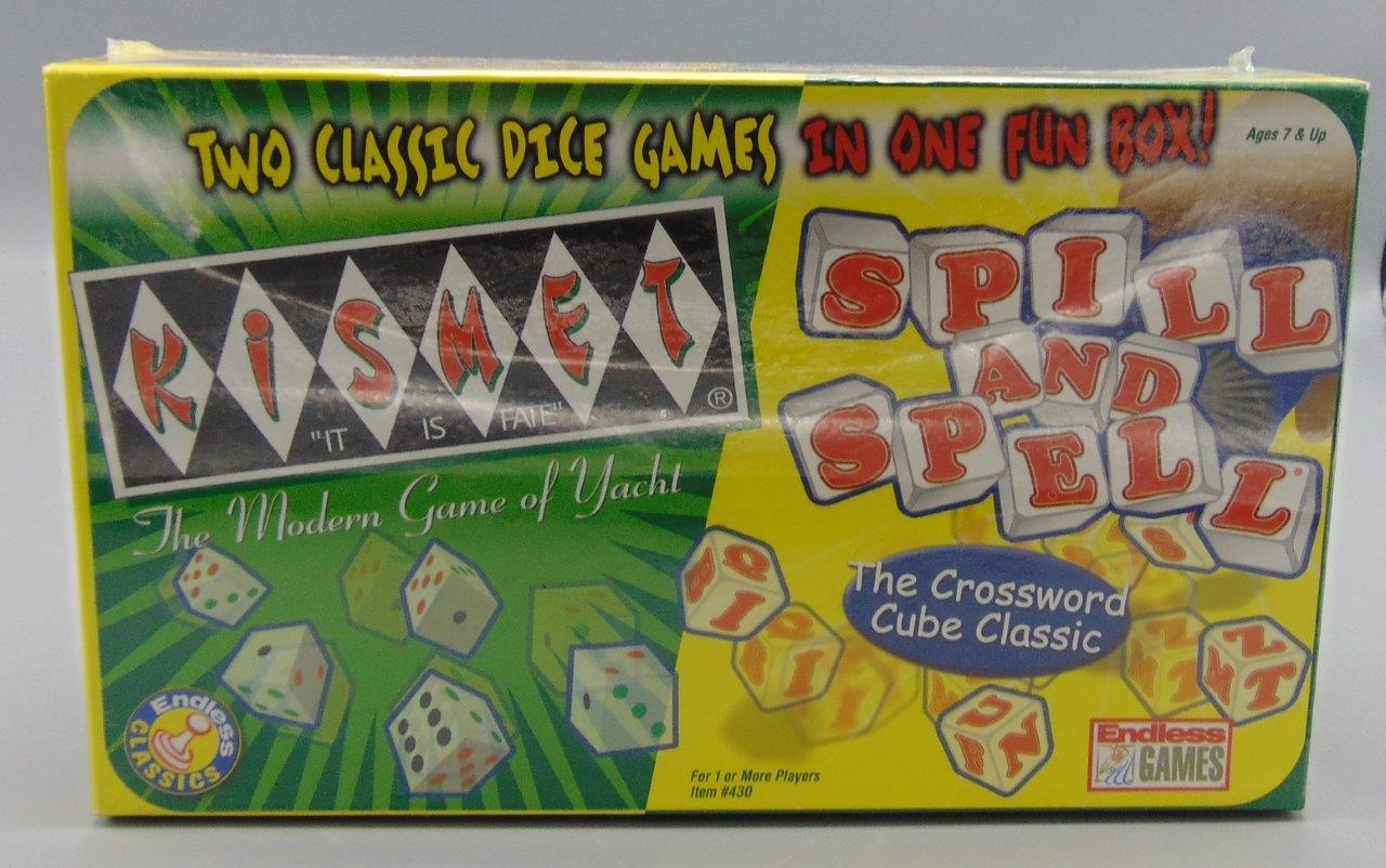 SEALED Kismet Spill And Spell Endless Games Two Dice Games In One EBay