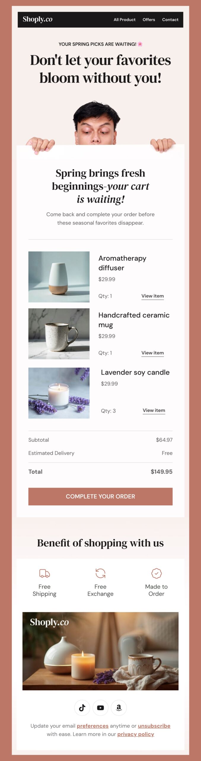 Shoply Engaging Abandoned Cart Email Template Shoply Engaging Abandoned Cart Email Template