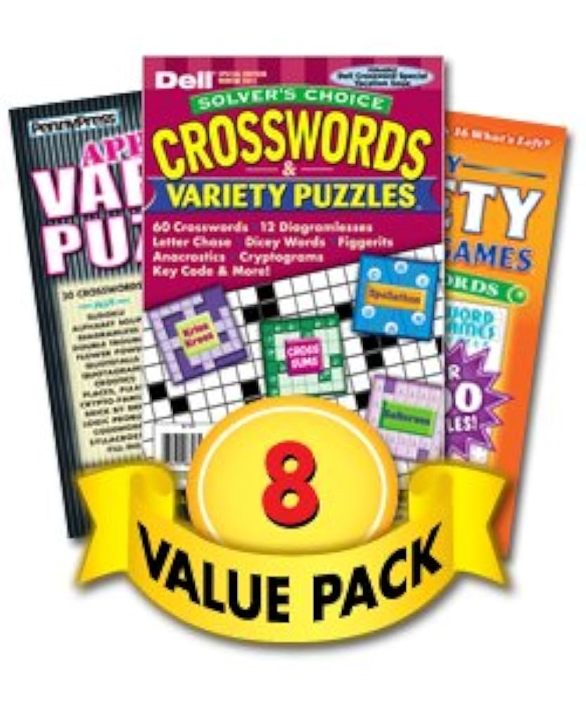 Solver s Choice Crosswords Variety Puzzles For All Ages 8 Pack Paperback Penny Press Dell Magazines Dell Puzzle Books Amazon Books