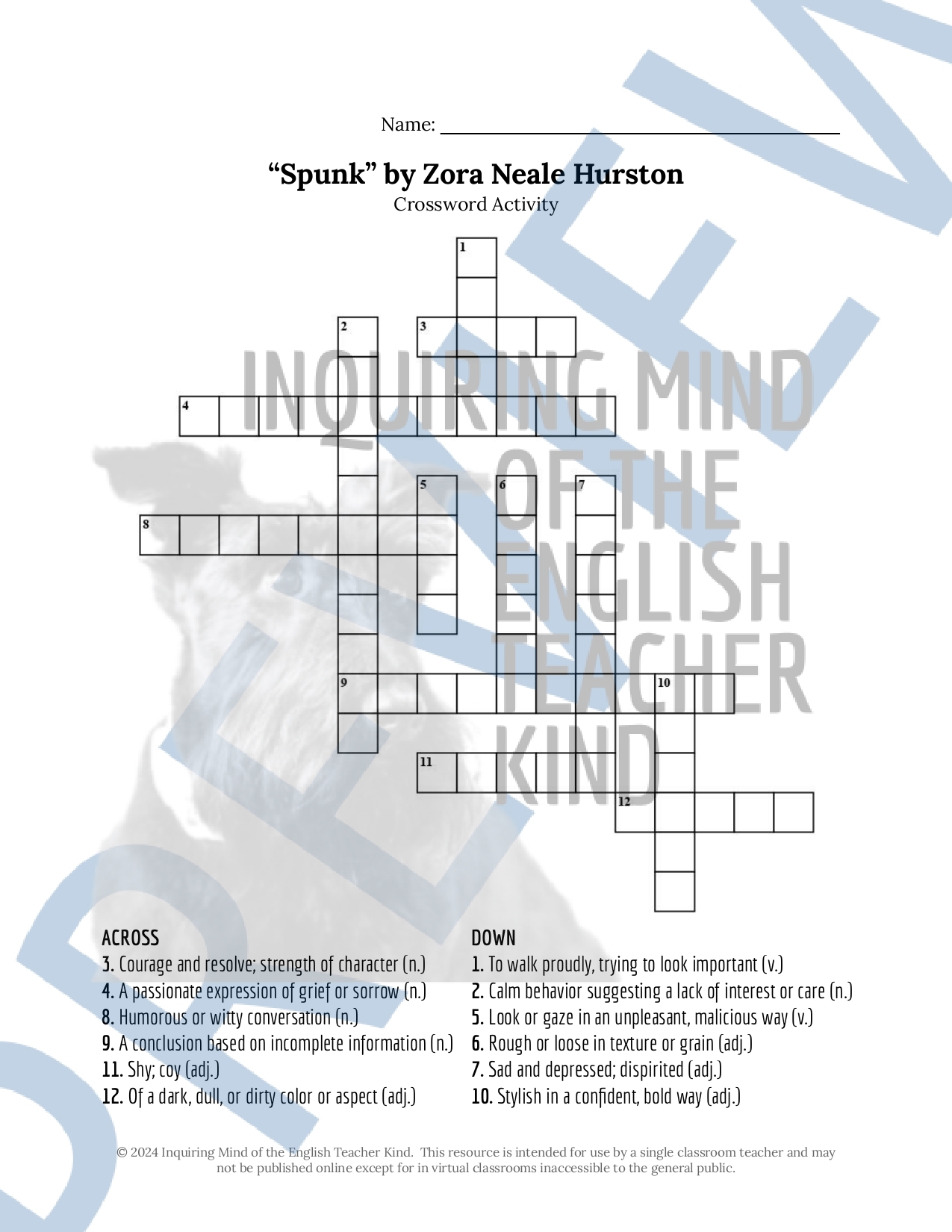 grains unit 5 crossword puzzle answer key
