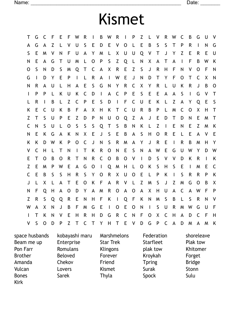 Star Trek Crossword WordMint