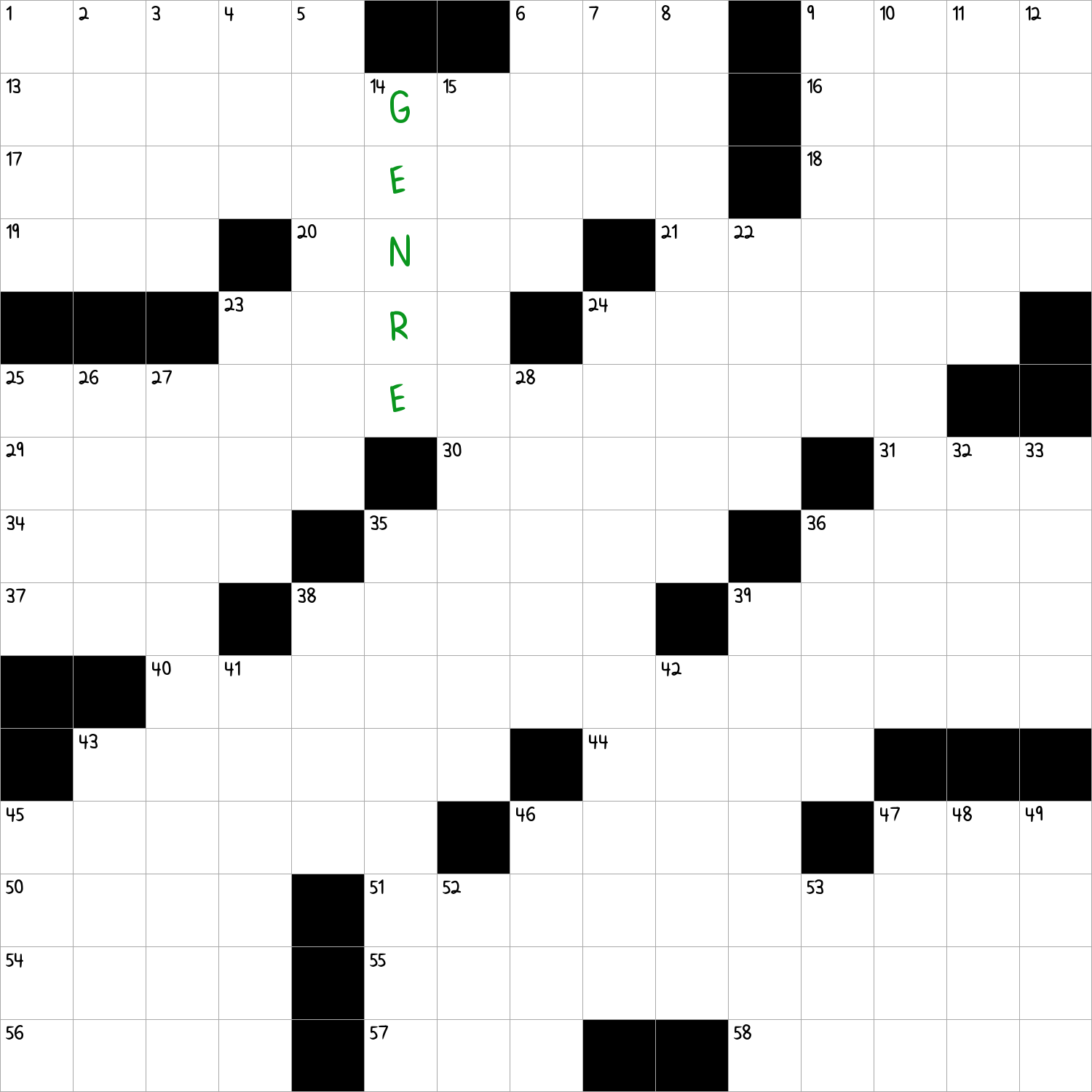 in the style of crossword clue