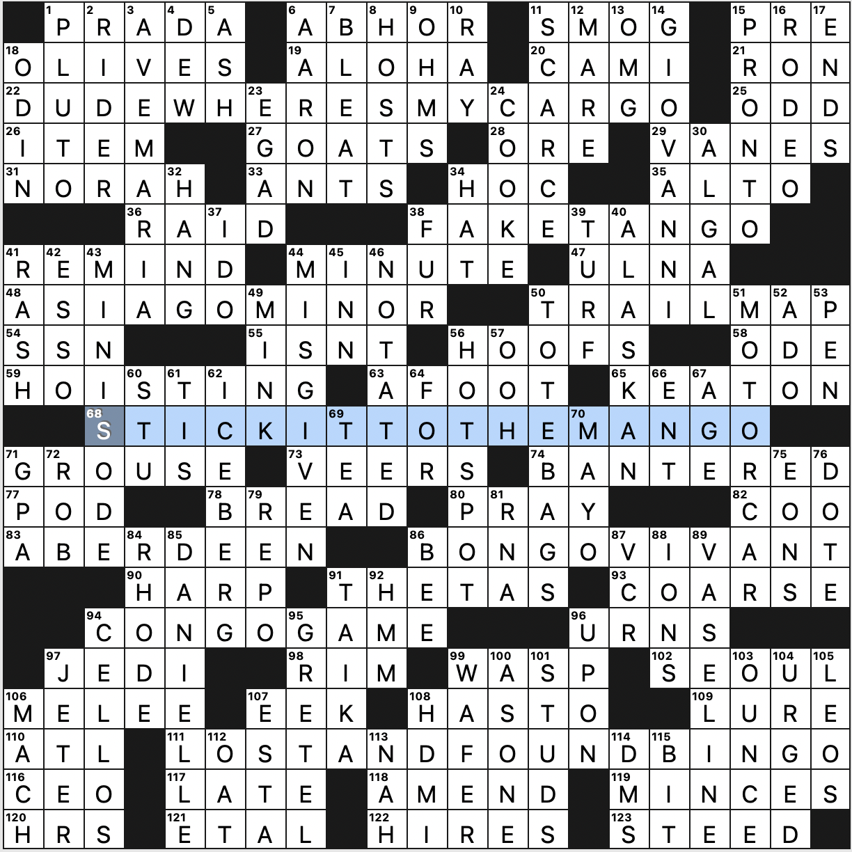 Sunday August 6 2023 Diary Of A Crossword Fiend