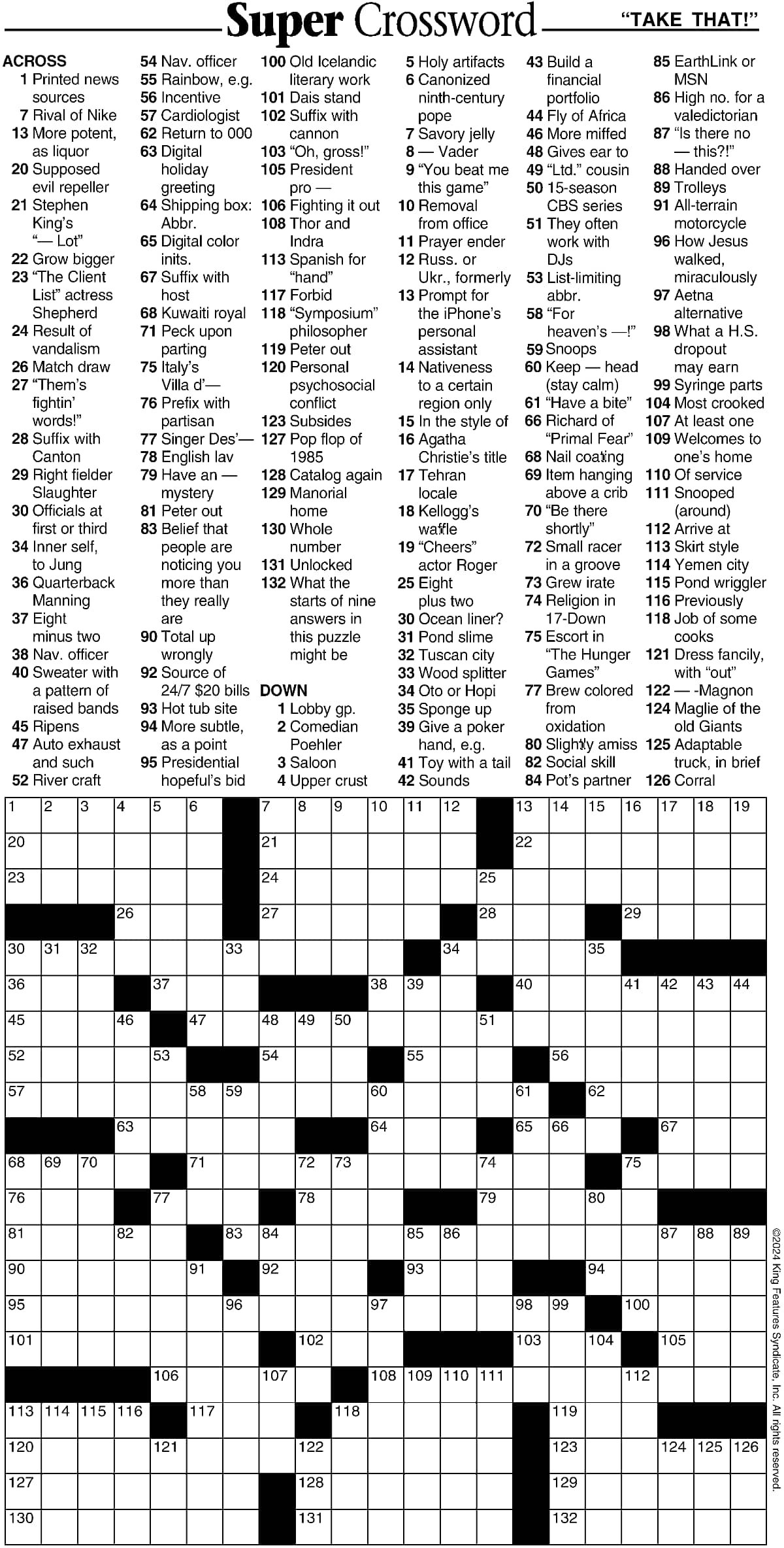 take in crossword clue