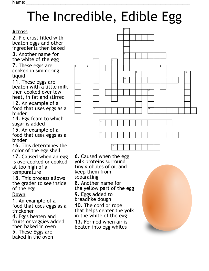 The Incredible Edible Egg Crossword WordMint