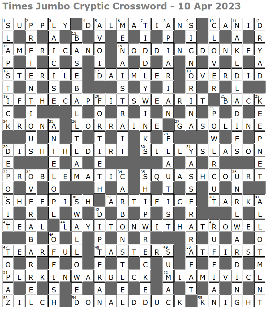 zilch crossword clue