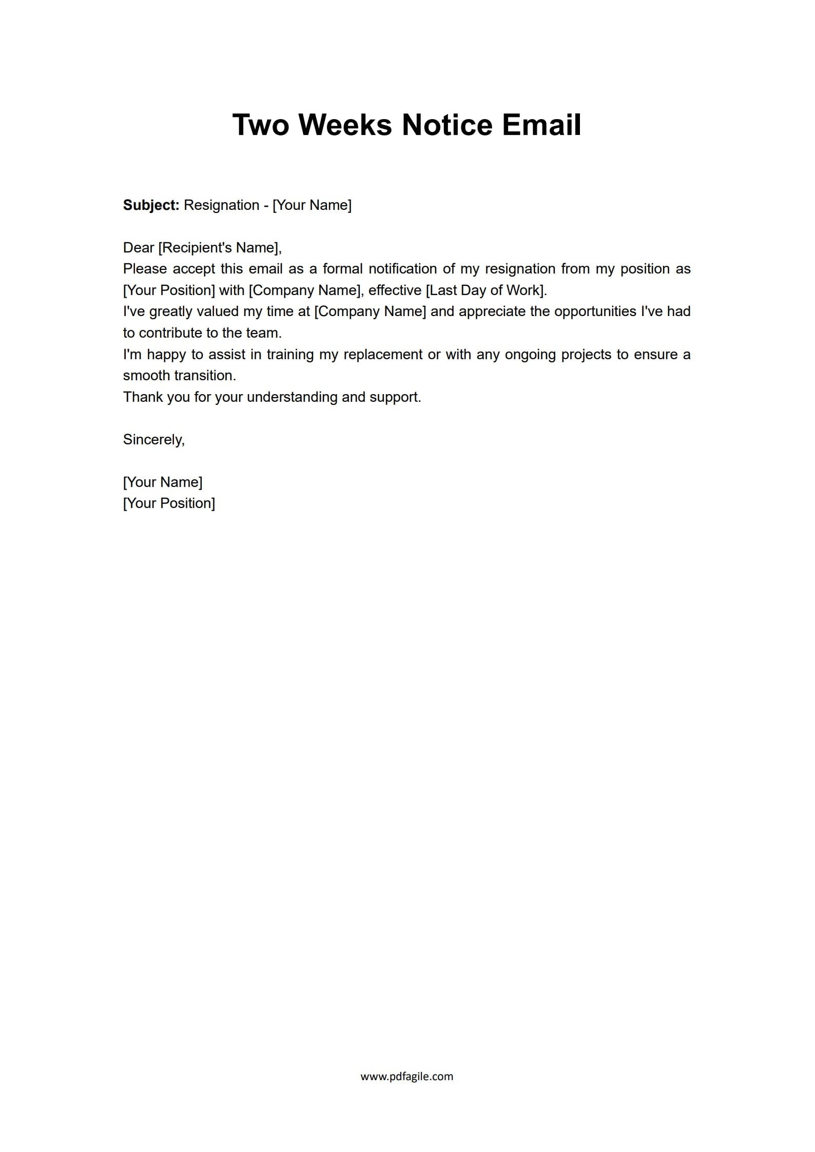 Two Weeks Notice Letter Templates Examples And Tips Two Weeks Notice Letter Templates Examples And Tips
