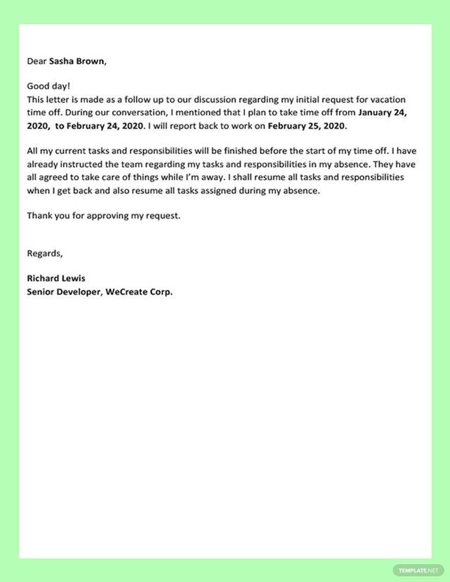 day off request email template