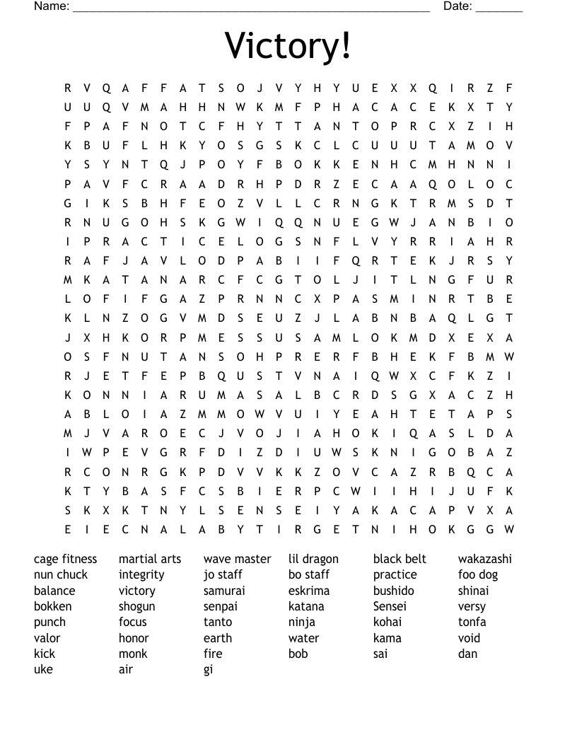 Victory Word Search WordMint