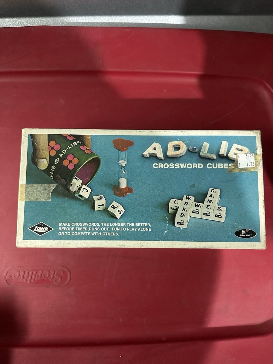 Vintage 1972 E S Lowe AD LIB Crossword Cubes Formerly Scribbage Original Box EBay