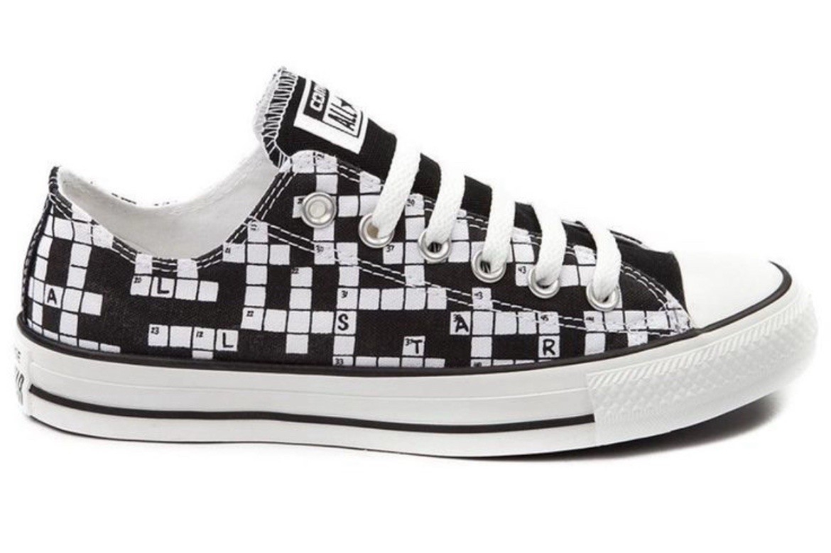 Vintage Converse Chuck Taylor Low Top Crossword Puzzle Sneaker In B W EBay