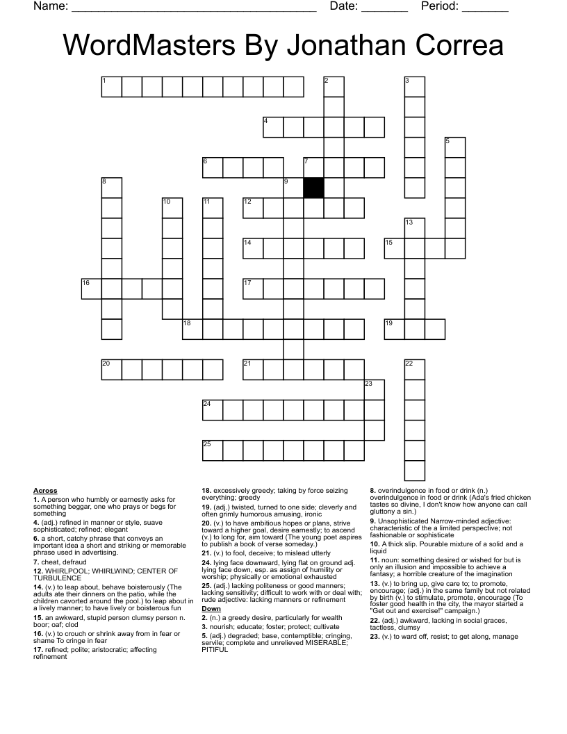 Vocabulary SAT 13 25 Crossword WordMint