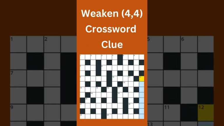 Weaken 4 4 Crossword Clue crossword crosswordpuzzles YouTube