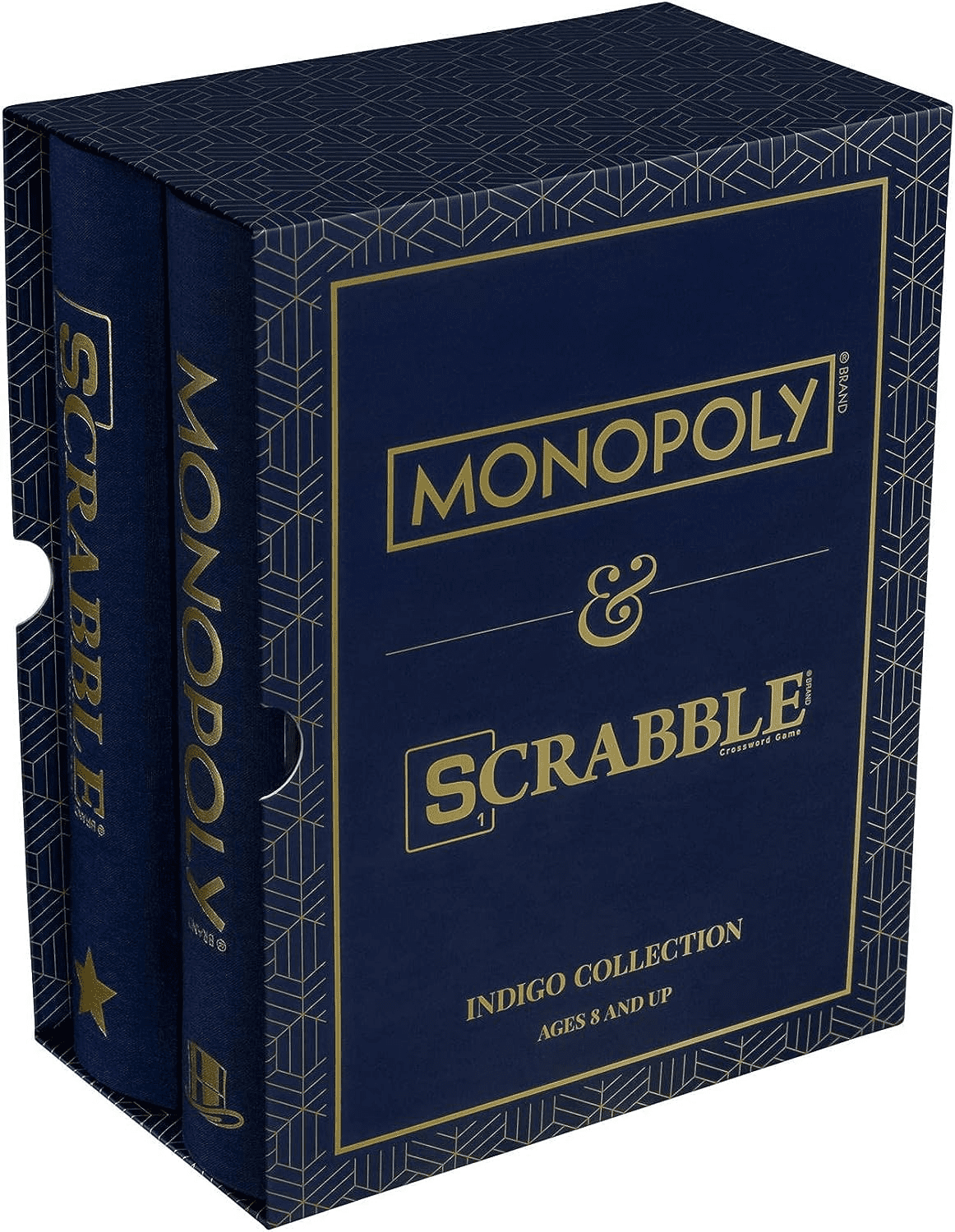 WS Game Company Monopoly And Scrabble Indigo Board Game Collection For Bookshelf Walmart