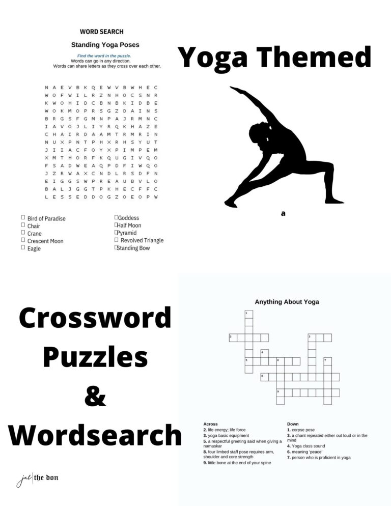 Yoga Crossword Puzzle Wordsearch Yoga Theme Puzzle Adult Coloring Pages Printable Printable Coloring Sheets Affirmation Coloring Pages Etsy