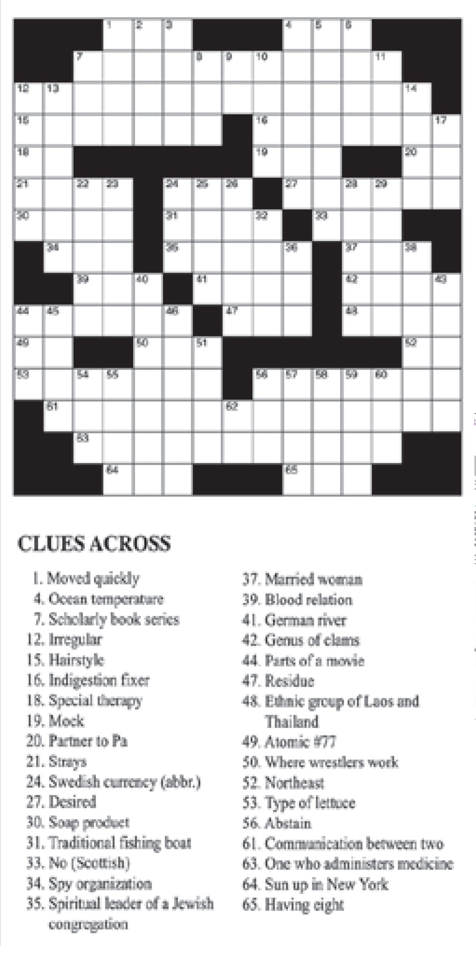 german river crossword