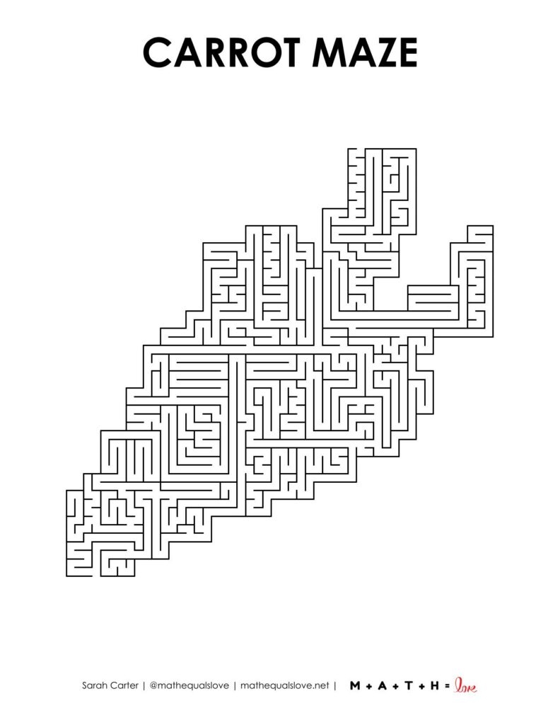 Carrot Maze Printable For Spring Or Easter Math Love
