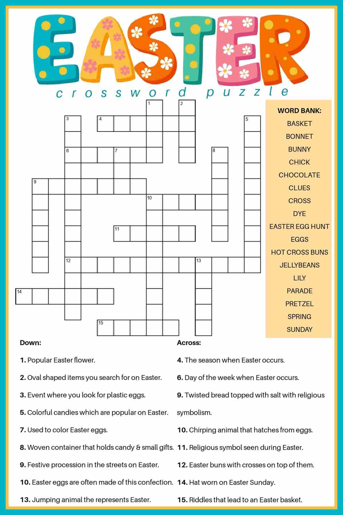 Large Print Crossword Puzzles Printable