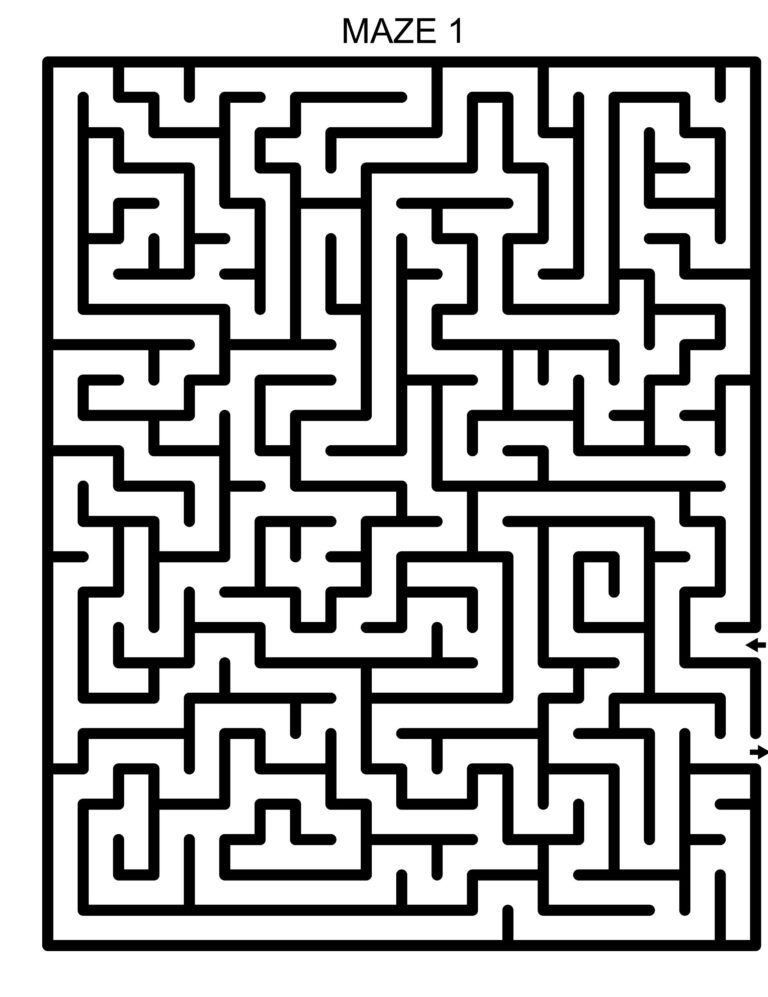 Printable Maze Puzzles For Kids Downloadable Activity Book With Challenging Labyrinths For Children KID4 Etsy