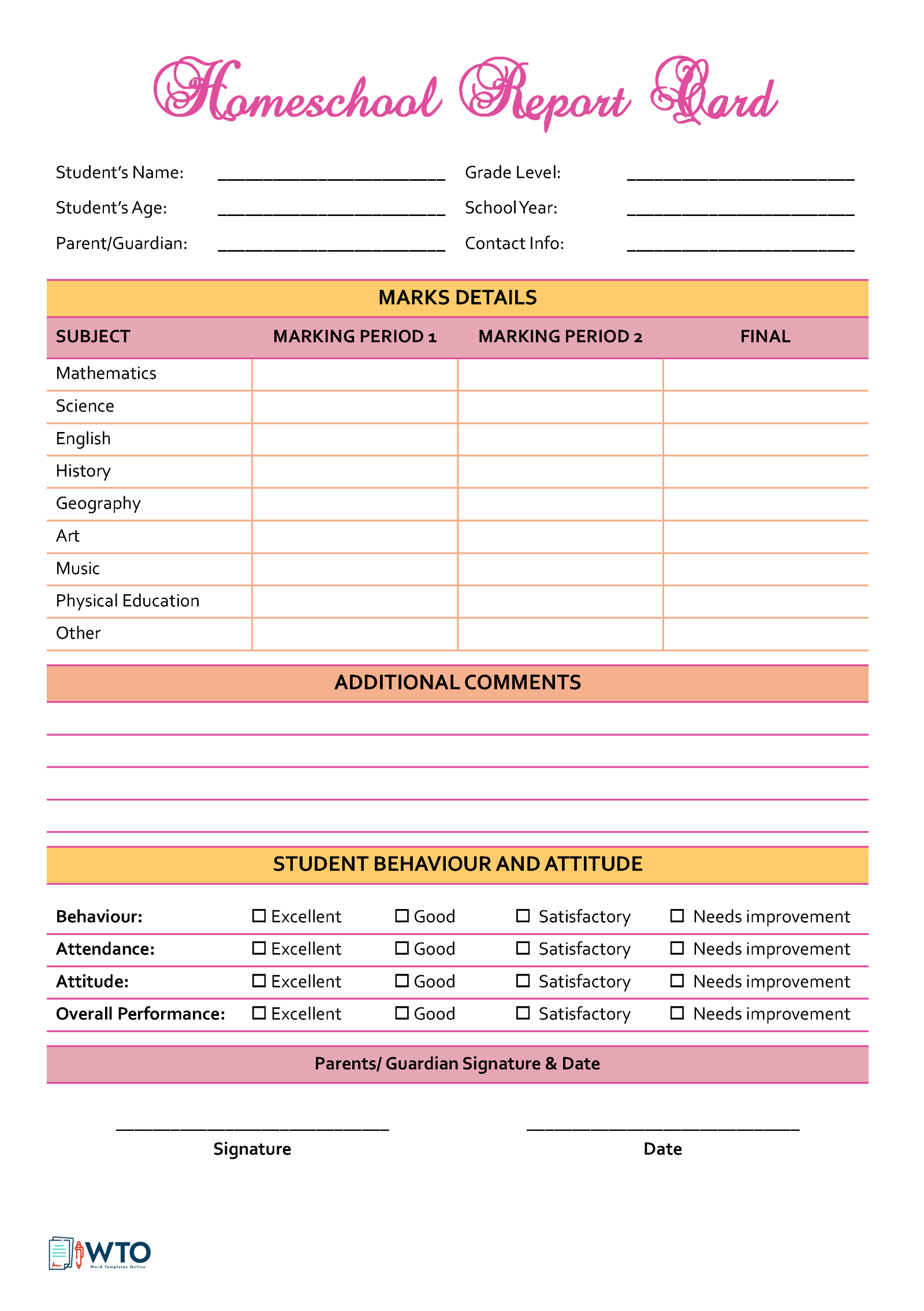 10 Free School Report Card Templates Editable 