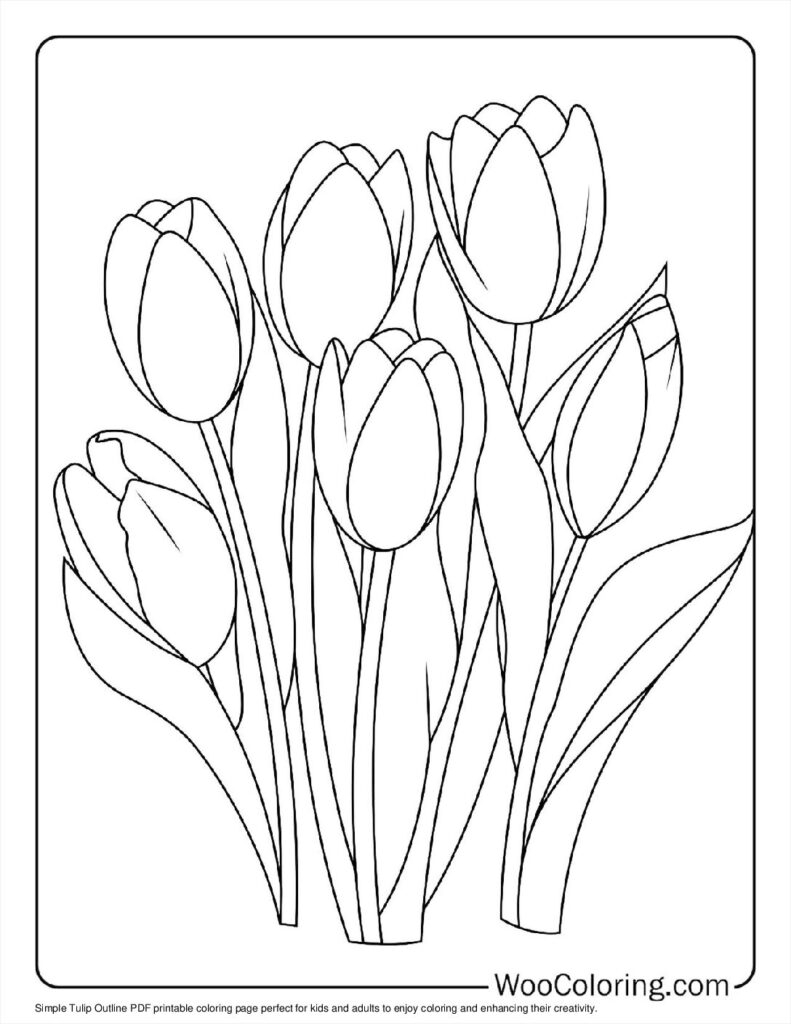 100 Tulip Coloring Pages Free PDF To Print Woo Coloring