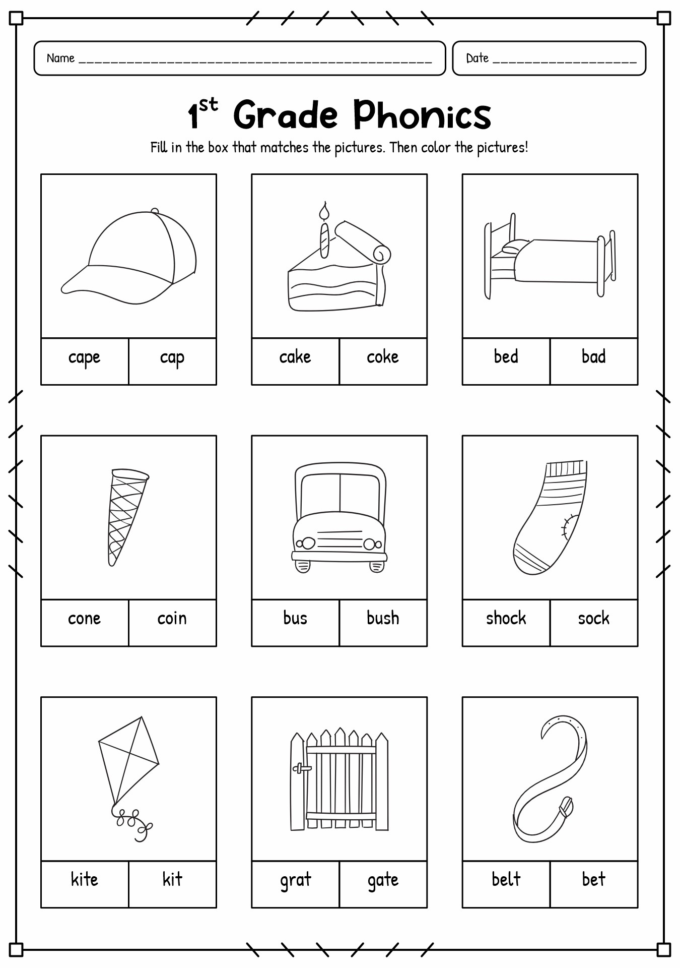 phonics worksheets for first graders phonics worksheets for first graders