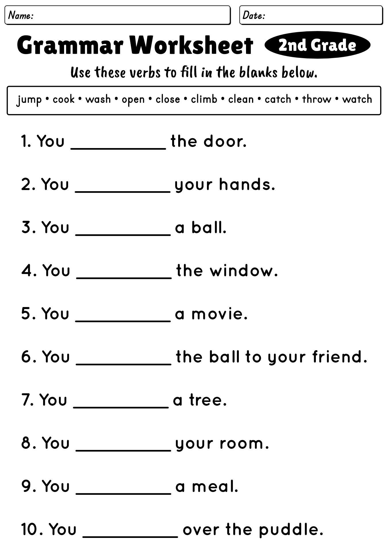 14 2nd Grade English Worksheets Free PDF At Worksheeto