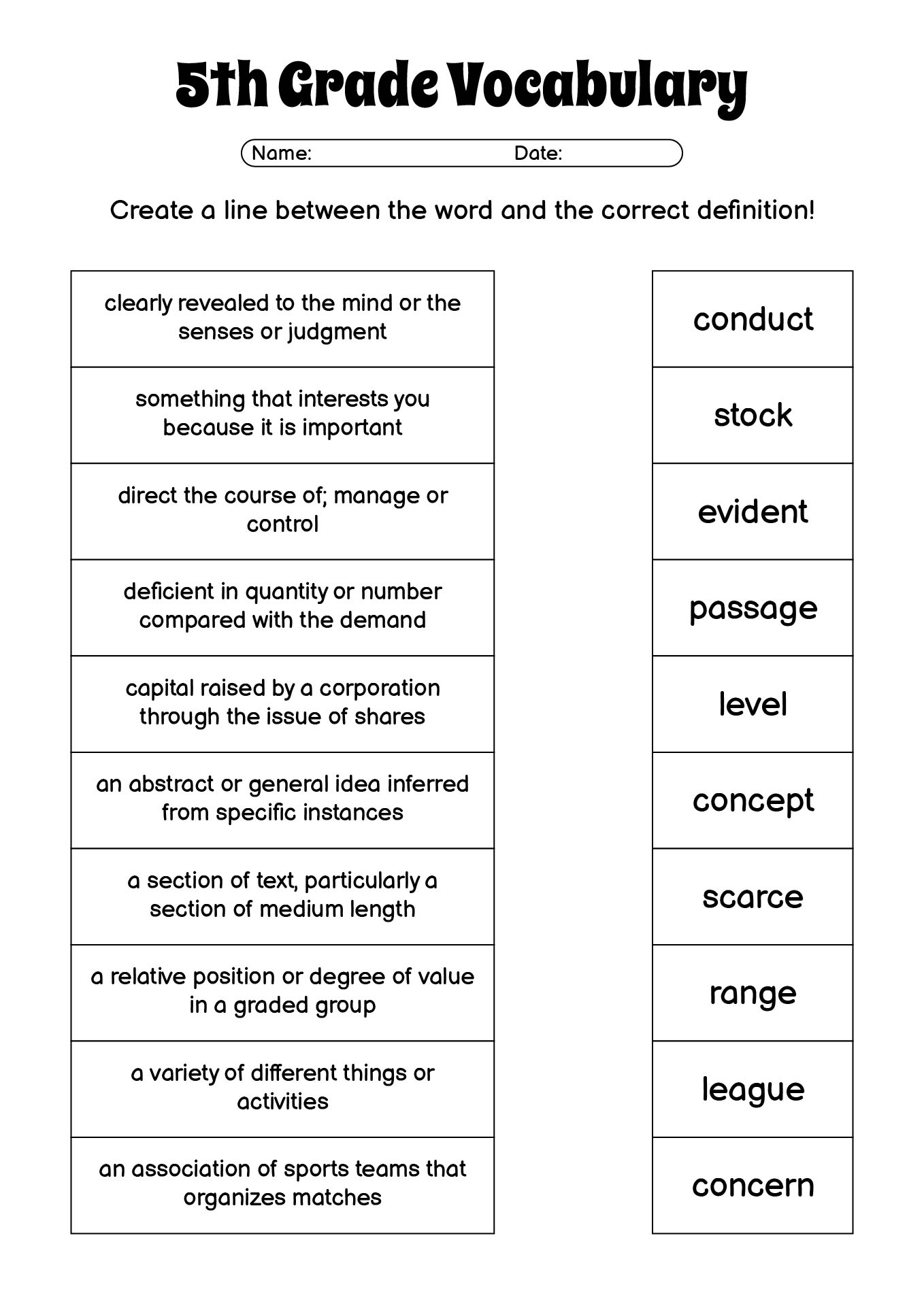 18 5th Grade Vocabulary Worksheets Printable Free PDF At Worksheeto