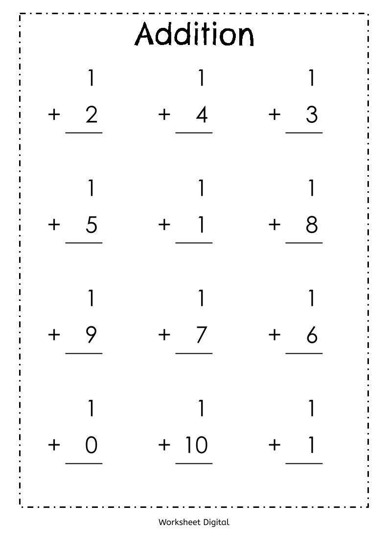 kindergarten math addition worksheets free