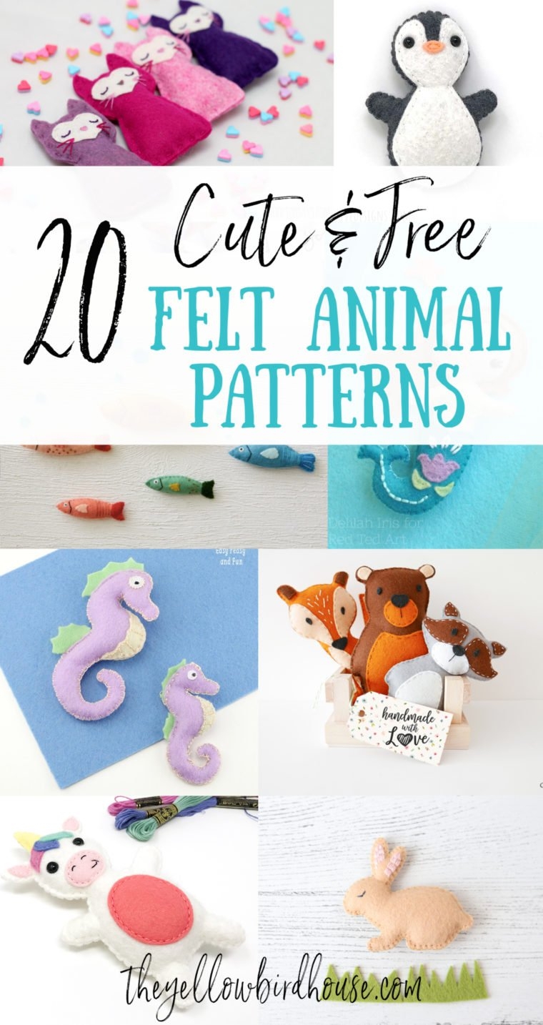 20 Super Cute Free Felt Animal Patterns The Yellow Birdhouse 20 Super Cute Free Felt Animal Patterns The Yellow Birdhouse