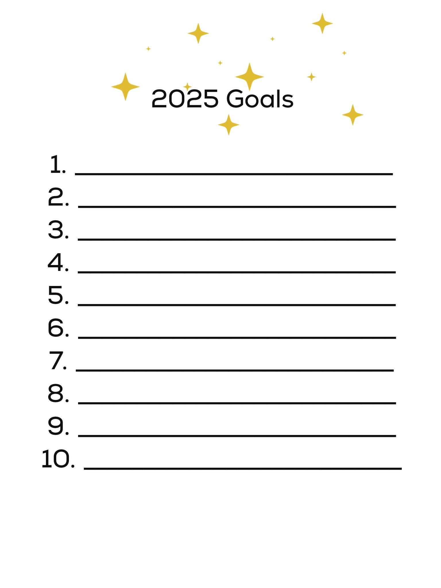 2025 Goals Template Organisation Manifest Vibes Good Life Printable Digital Download Instant Etsy Israel