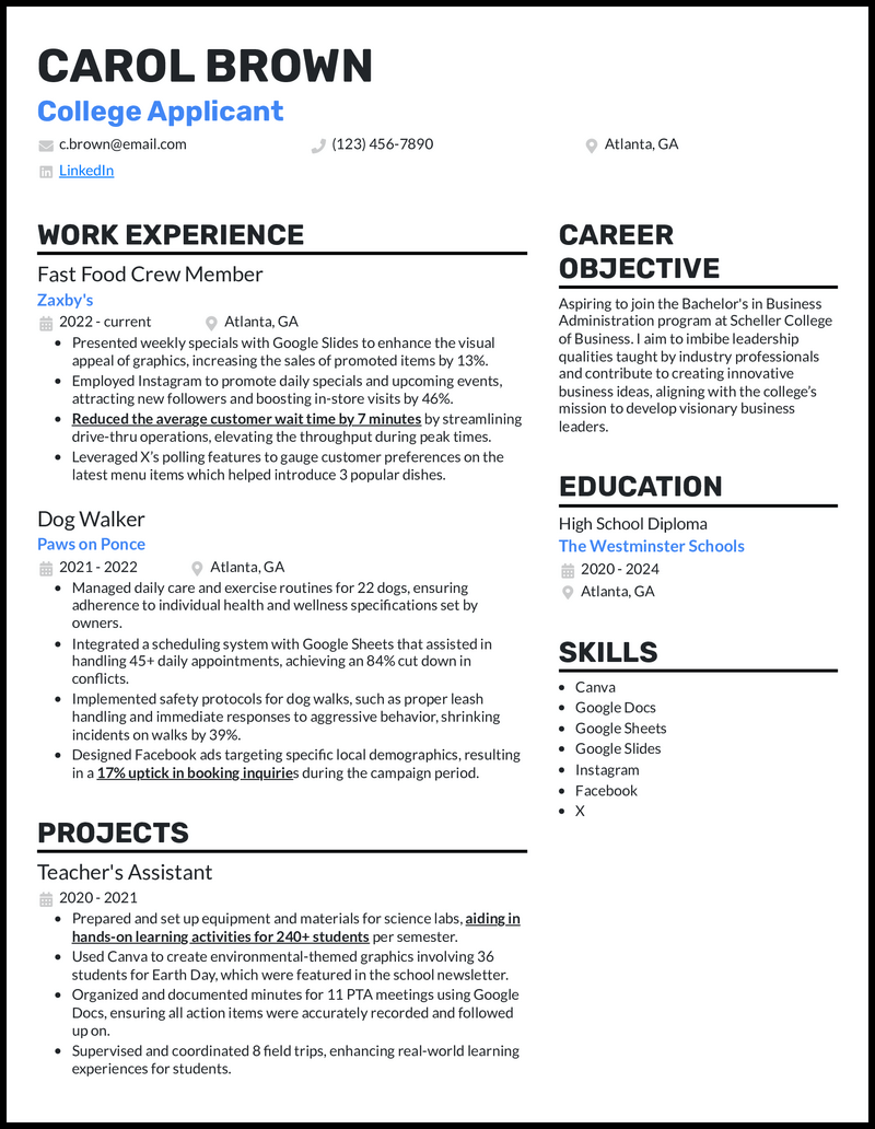 jake's resume template