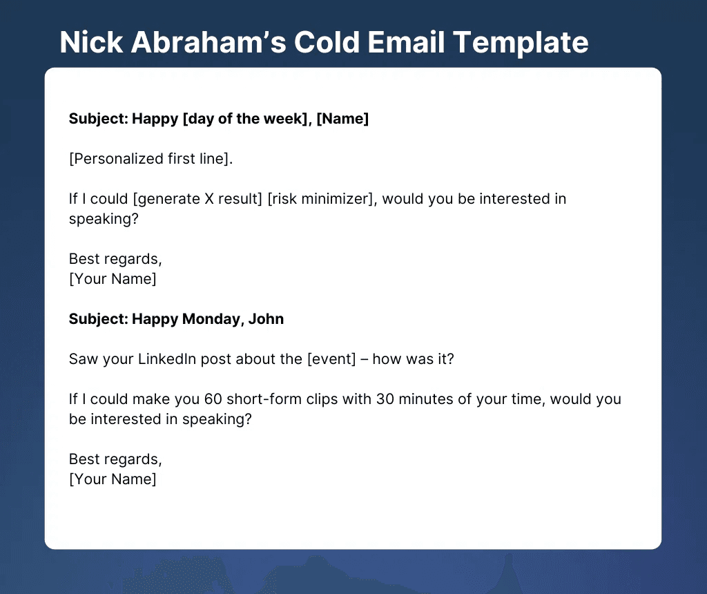 23 B2B Cold Email Templates That Get Replies Clevenio
