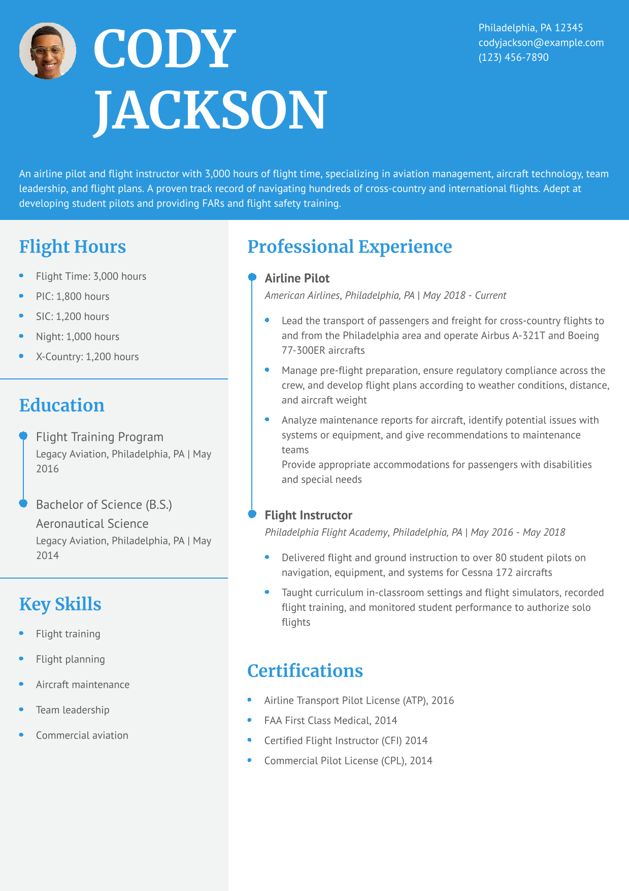 23 Best Pilot Resume Examples And Templates For 2026 ResumeBuilder