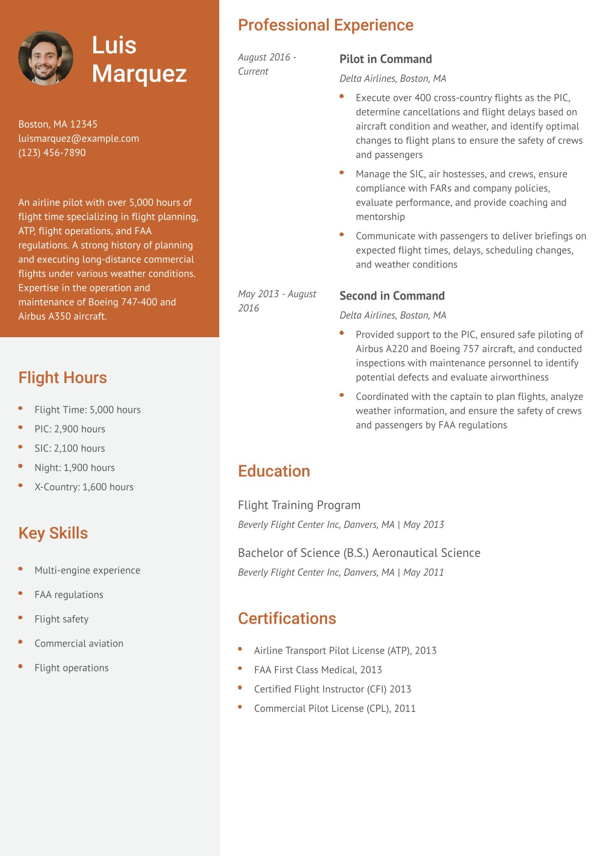 23 Best Pilot Resume Examples And Templates For 2026 ResumeBuilder