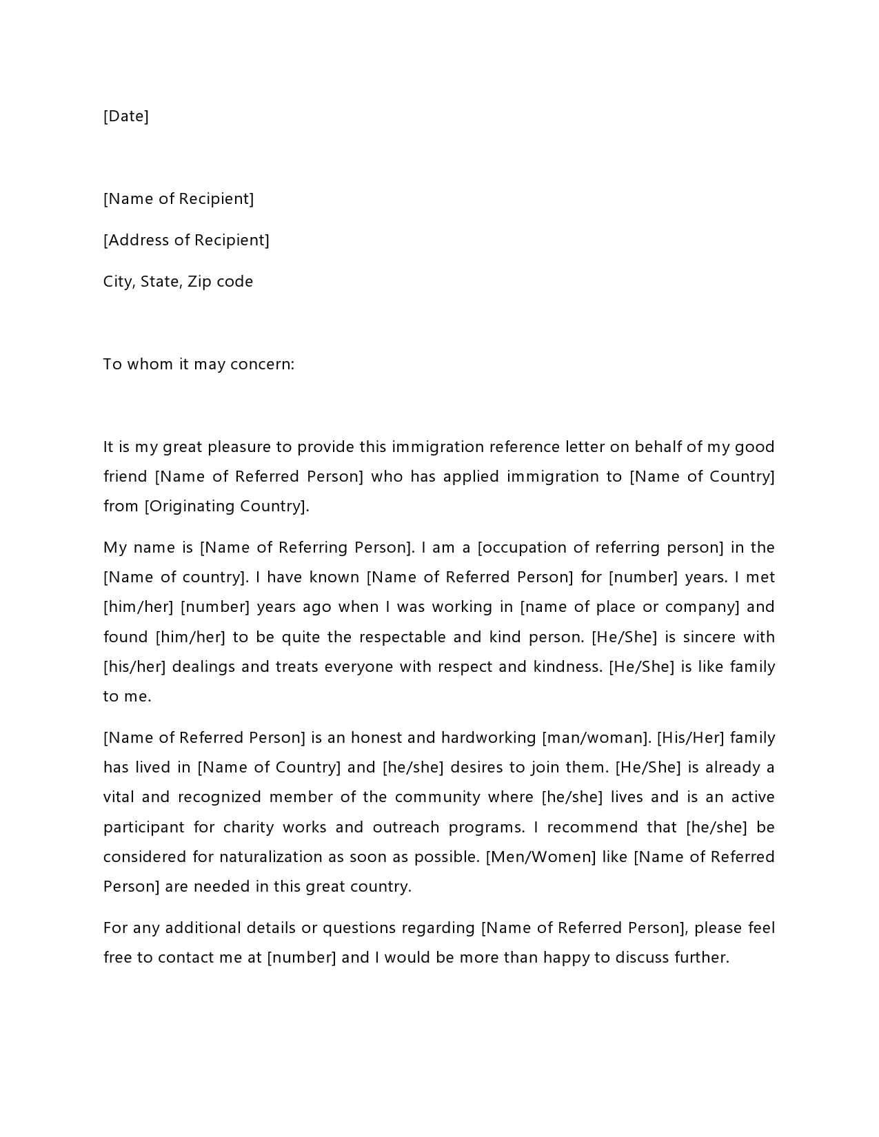 30 Best Reference Letter For Immigration Samples TemplateArchive 30 Best Reference Letter For Immigration Samples TemplateArchive