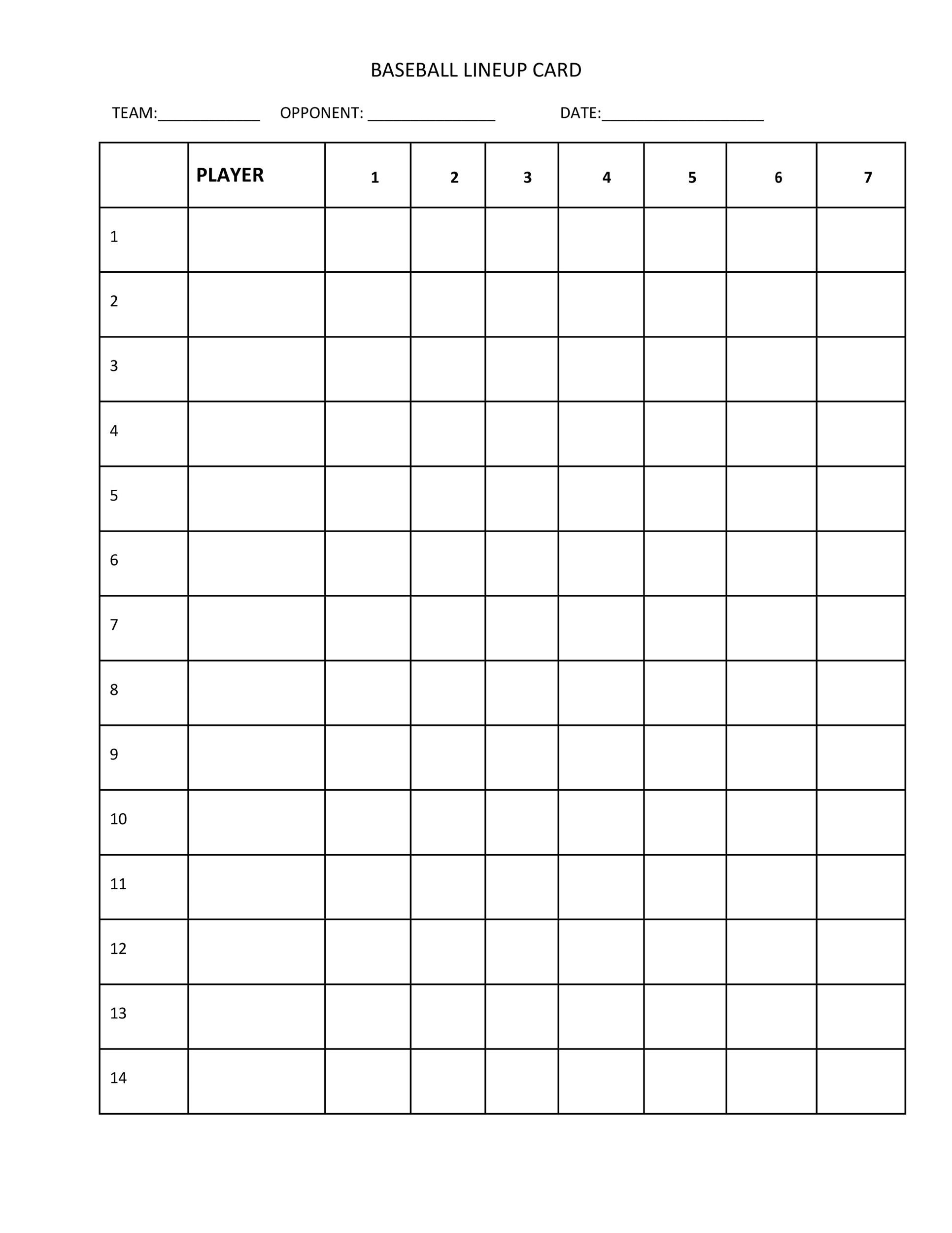 33 Printable Baseball Lineup Templates Free Download TemplateLab 33 Printable Baseball Lineup Templates Free Download TemplateLab