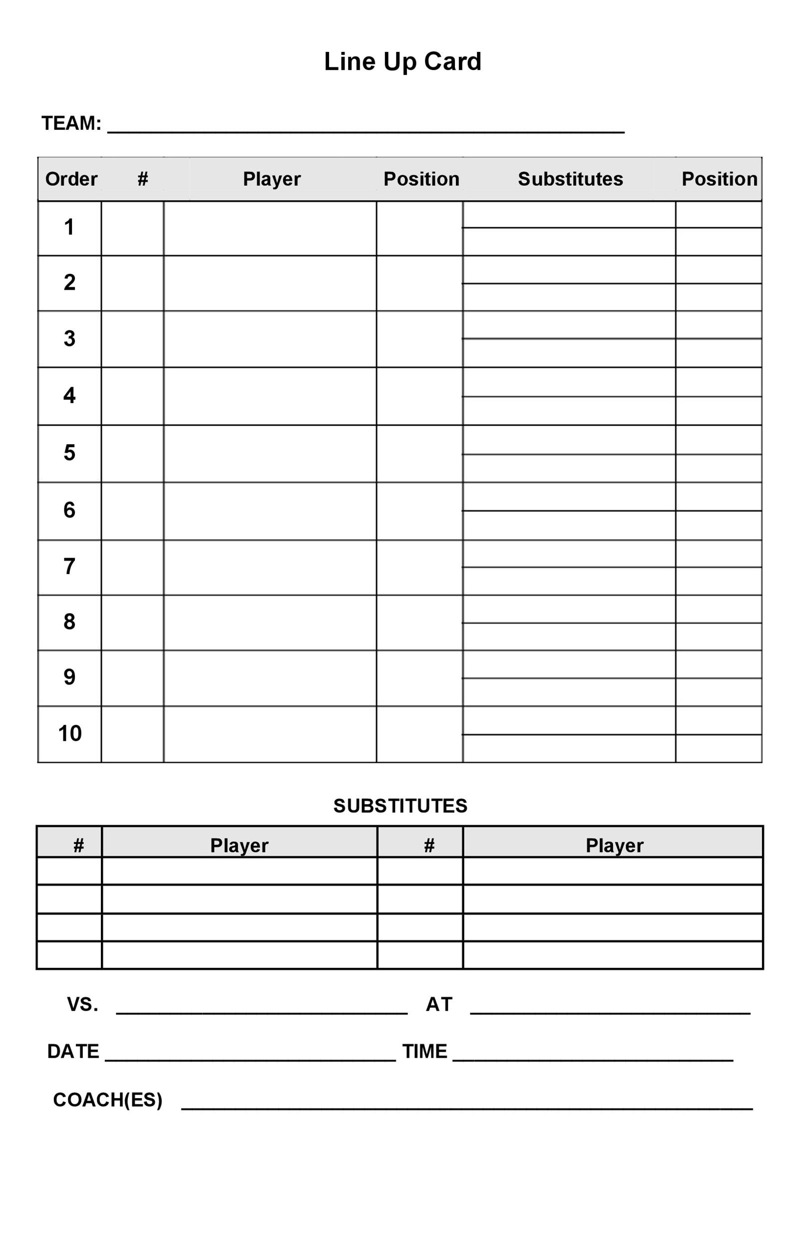 33 Printable Baseball Lineup Templates Free Download TemplateLab 33 Printable Baseball Lineup Templates Free Download TemplateLab