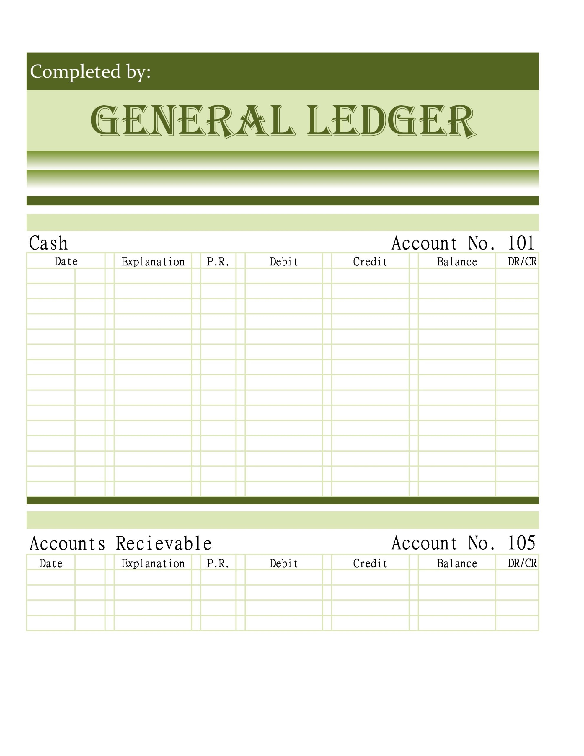 accounting general ledger template accounting general ledger template