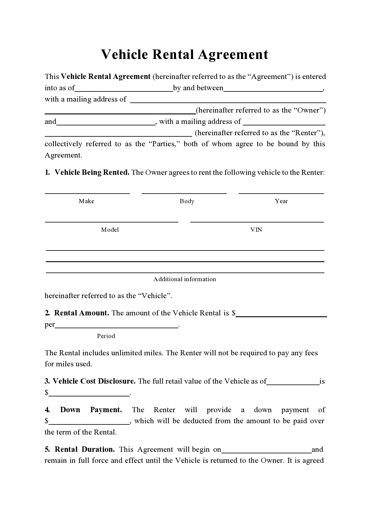 38 Free Car Rental Agreements Forms TemplateLab 38 Free Car Rental Agreements Forms TemplateLab