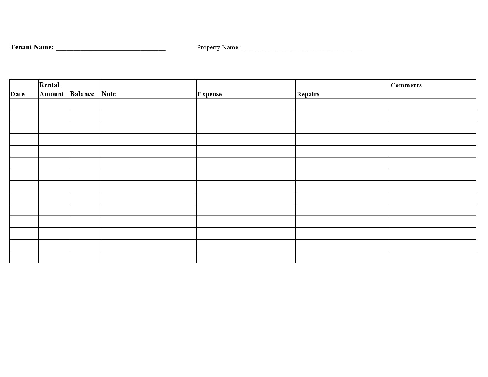39 Printable Rental Ledger Templates Lease Ledger 