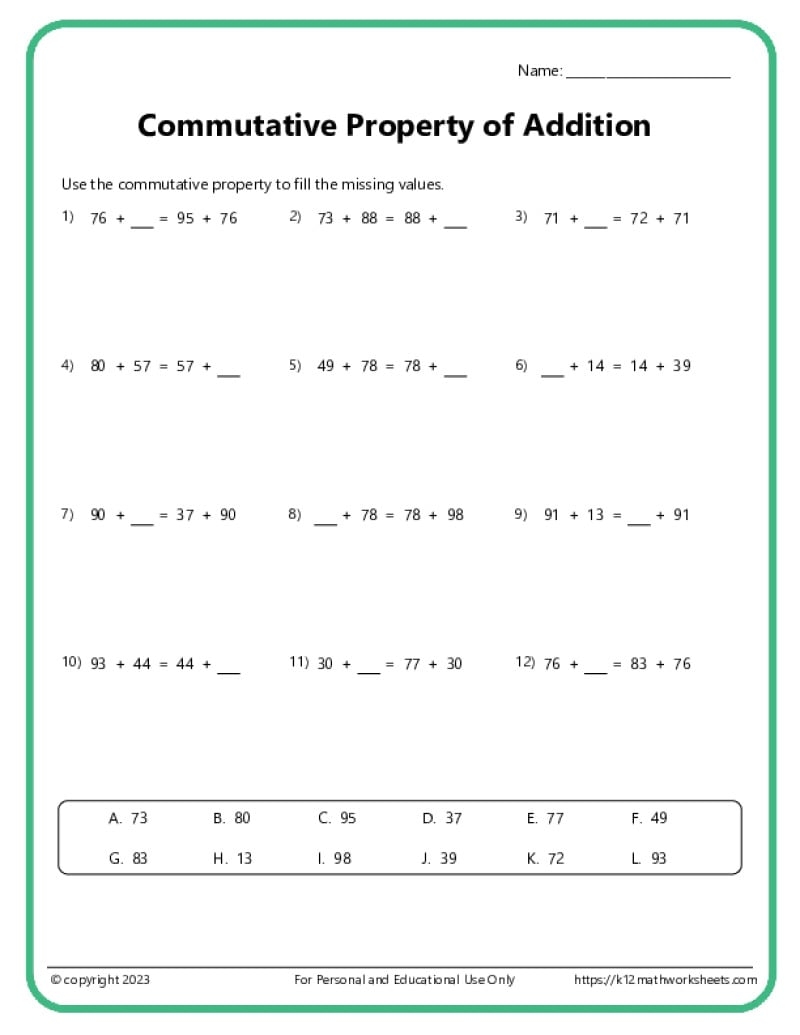 3rd Grade Algebra Concepts K12 Math Worksheets 3rd Grade Algebra Concepts K12 Math Worksheets