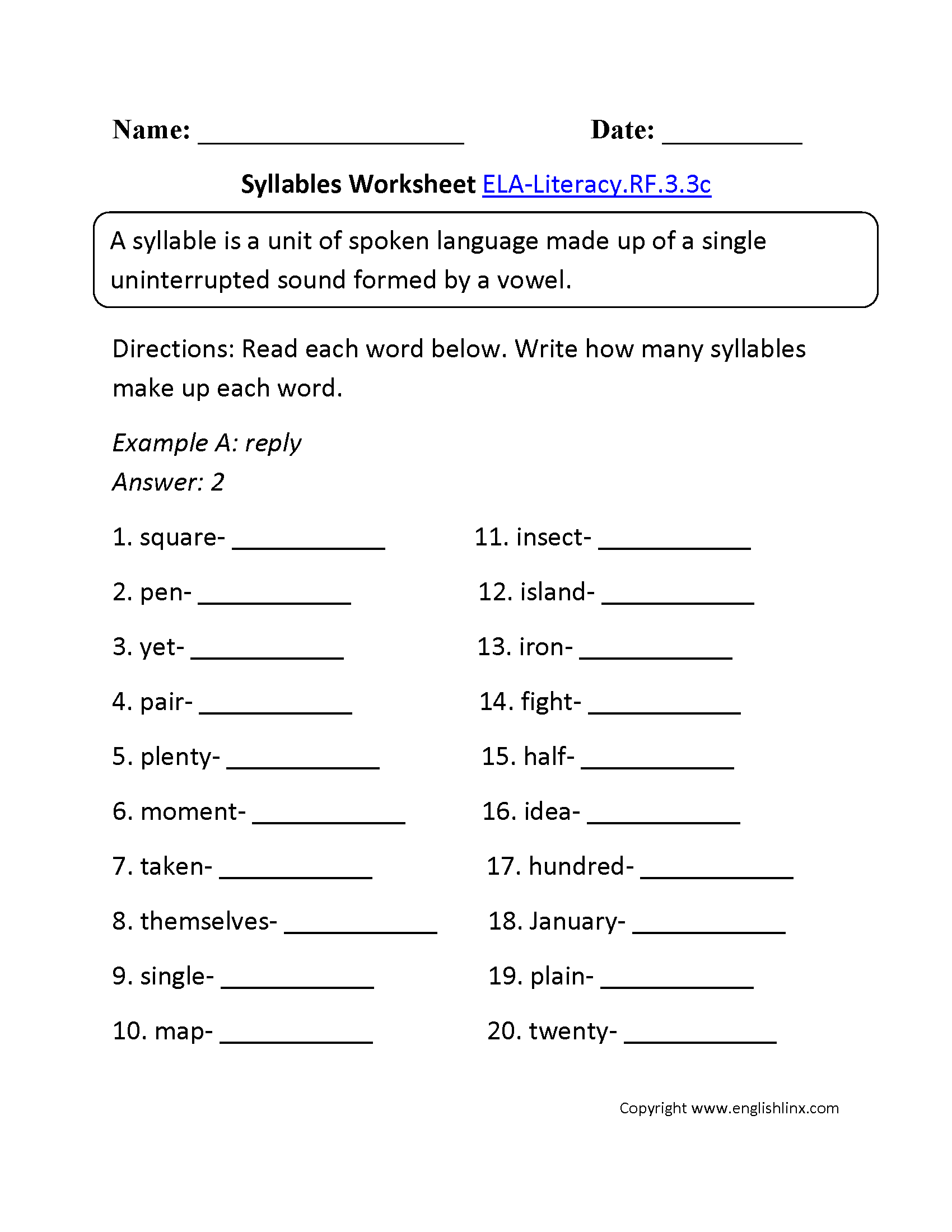 worksheets for 3rd graders reading