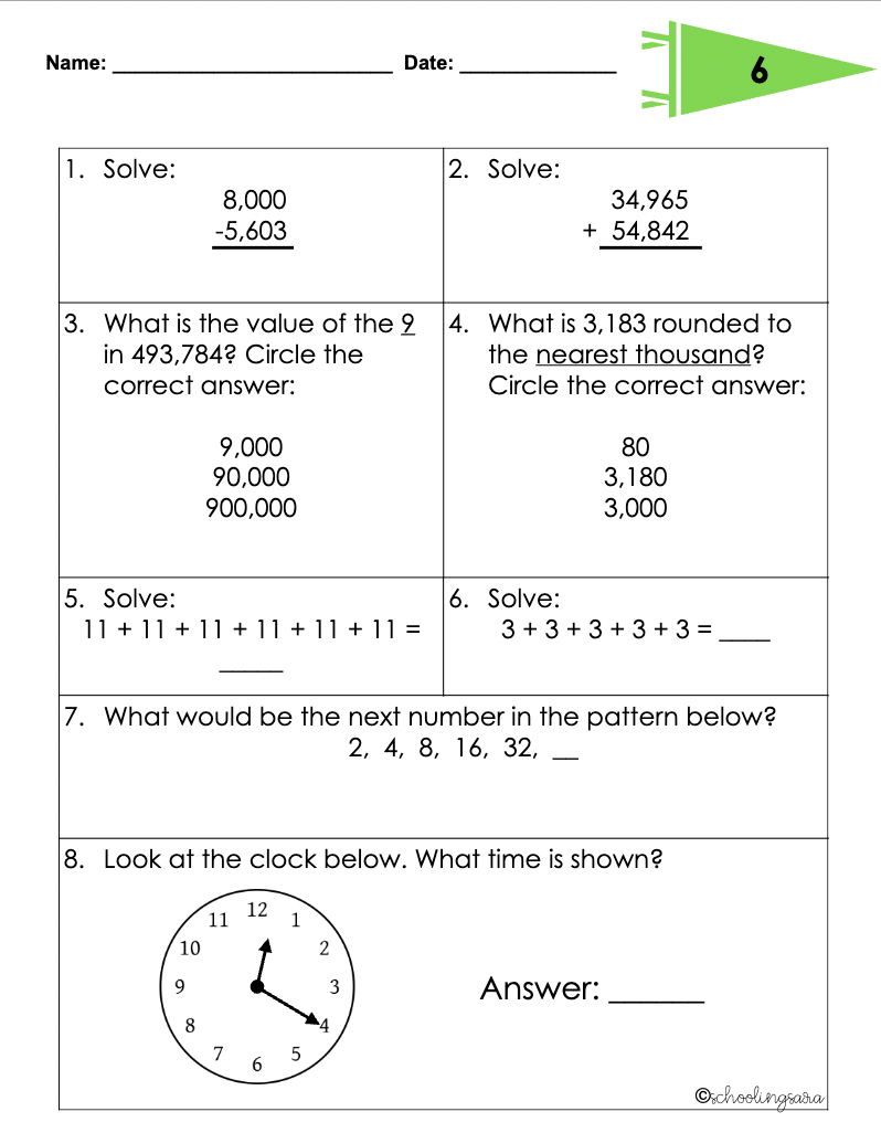 homework for 3rd graders