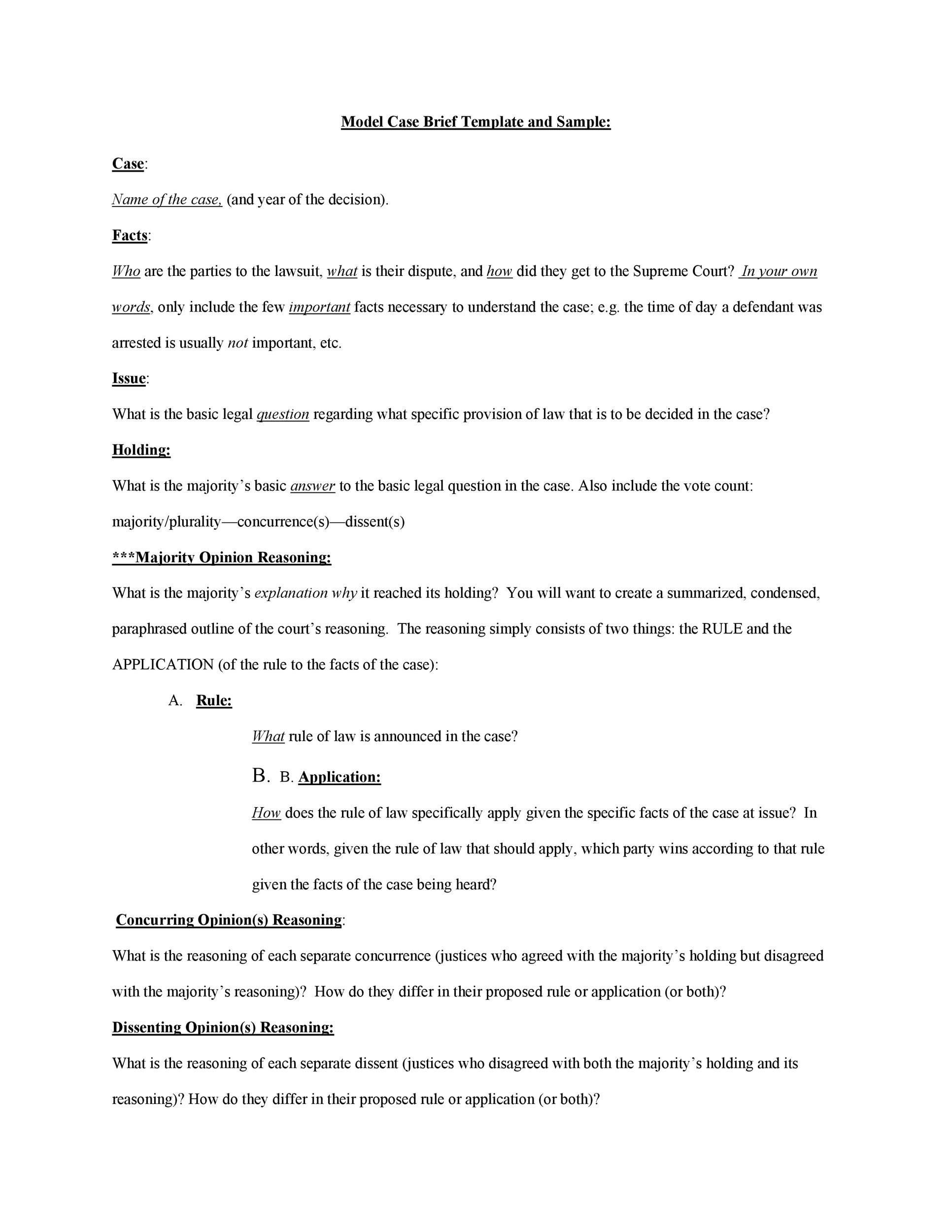 40 Case Brief Examples Templates TemplateLab 40 Case Brief Examples Templates TemplateLab