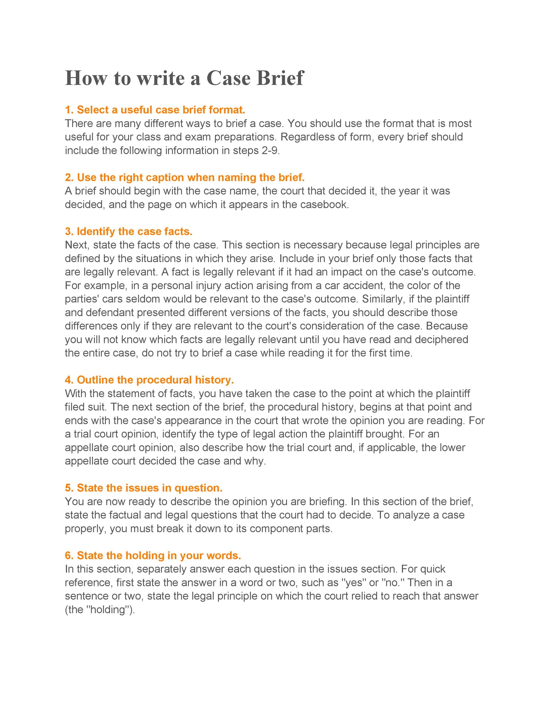 40 Case Brief Examples Templates TemplateLab 40 Case Brief Examples Templates TemplateLab