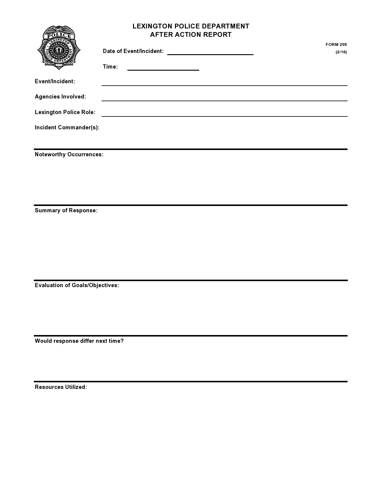 after action report template