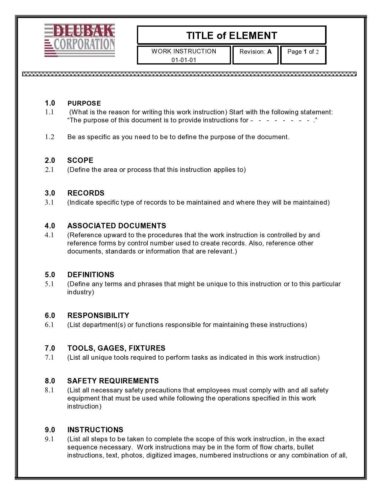 40 Useful Work Instruction Templates Step By Step 